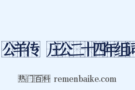 公羊传·庄公二十四年组词是什么意思的图片
